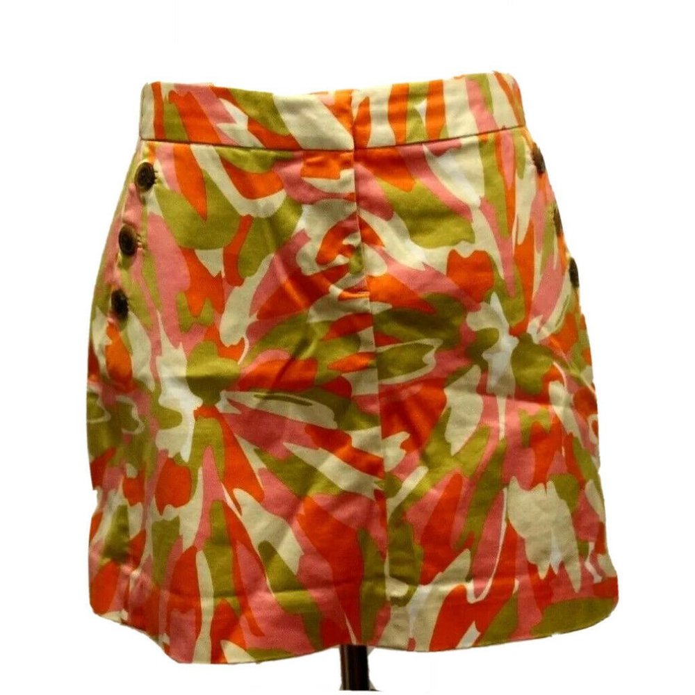 J.CREW Multi-Color Abstract Print Zip Front Skirt